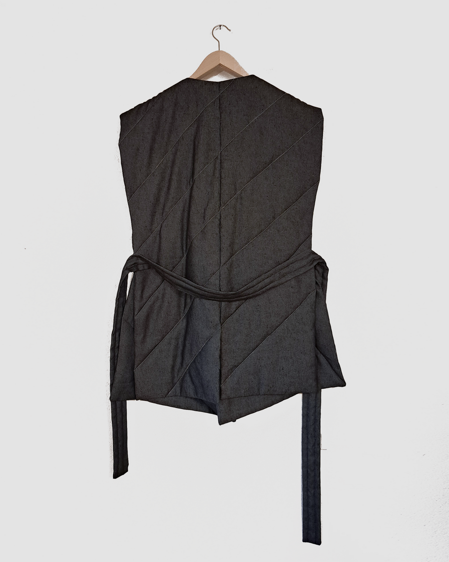 Nubi Vest Coat, Dark Denim