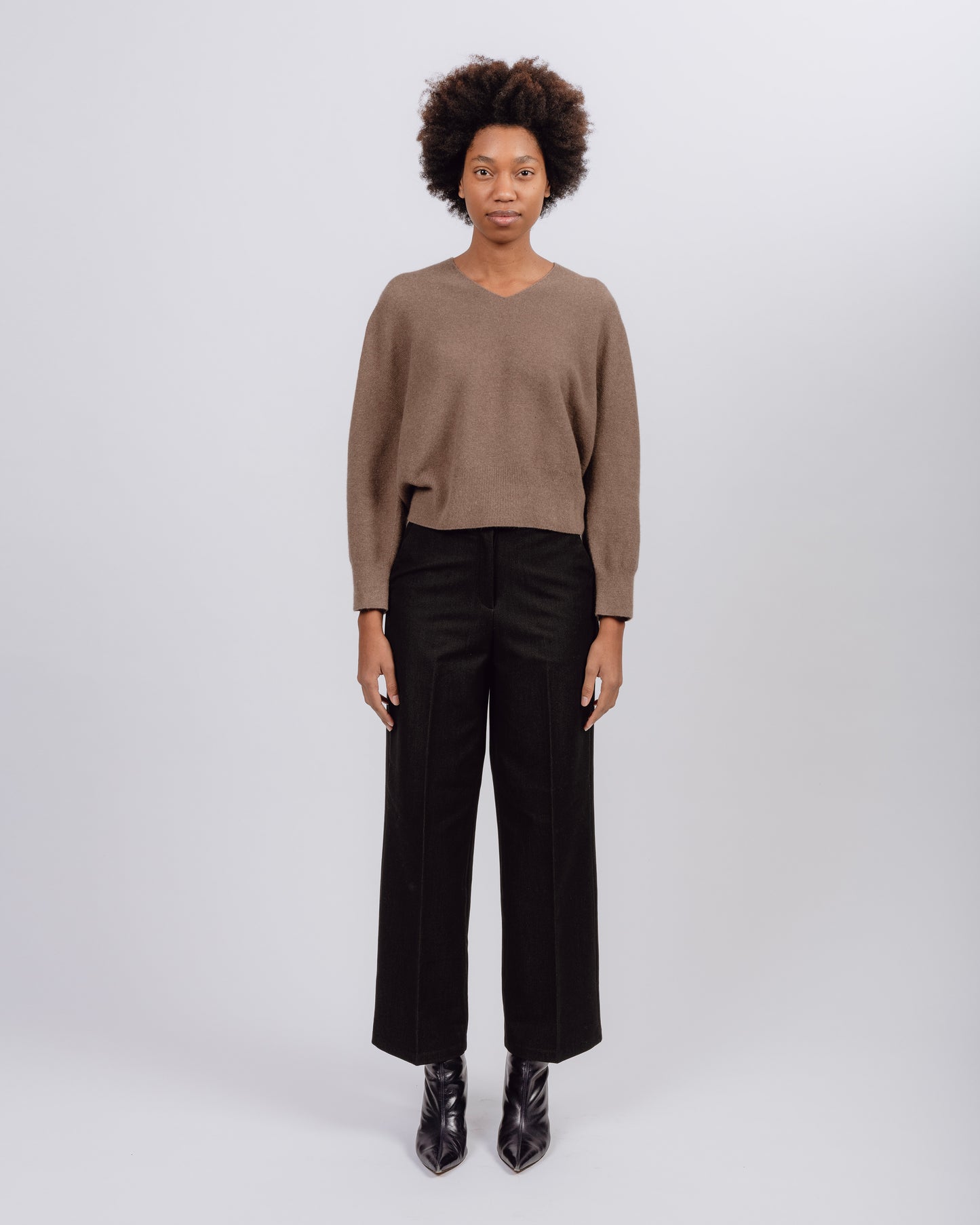 Draped Knit Top, Warm Brown