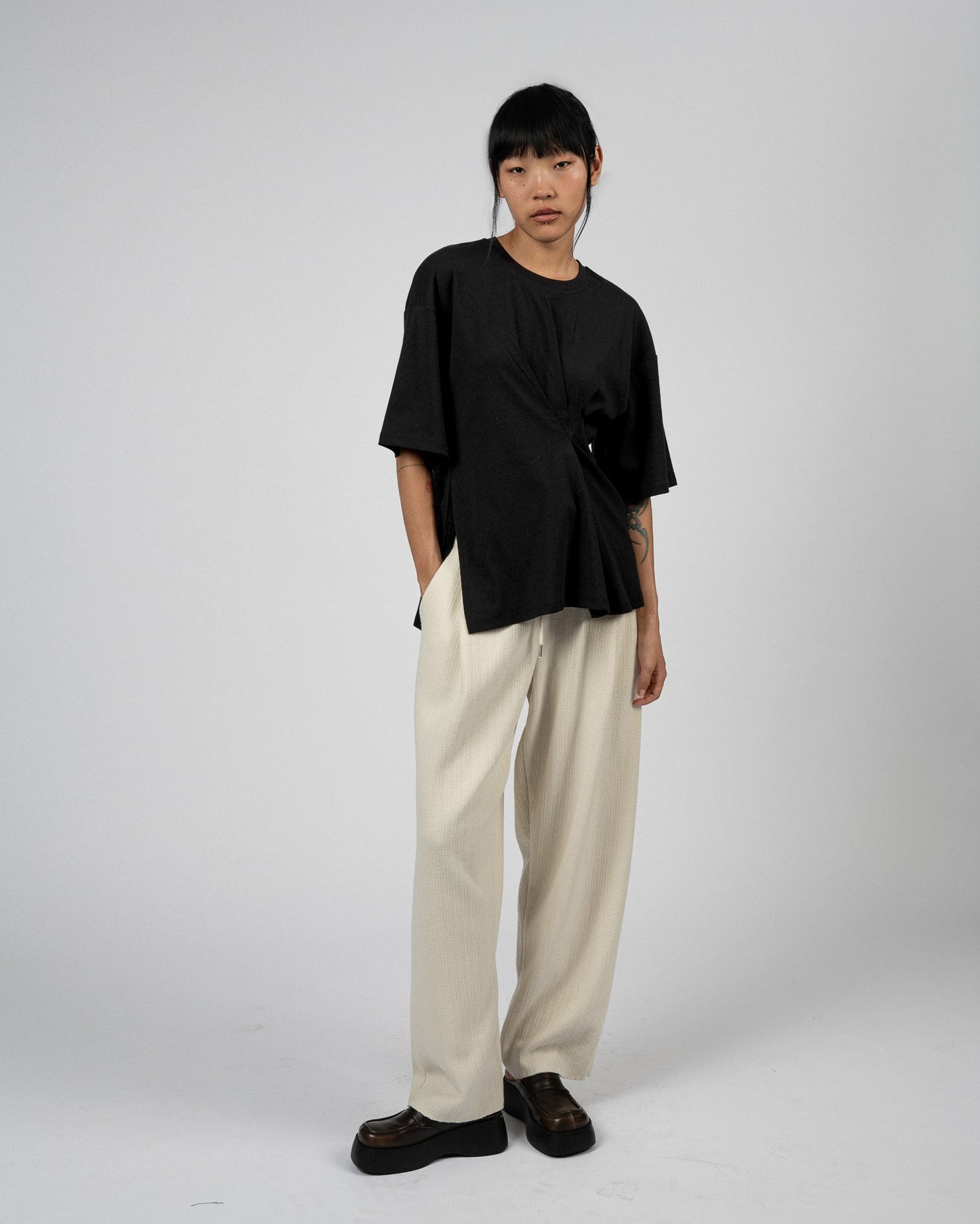 Draped T-Shirt Black
