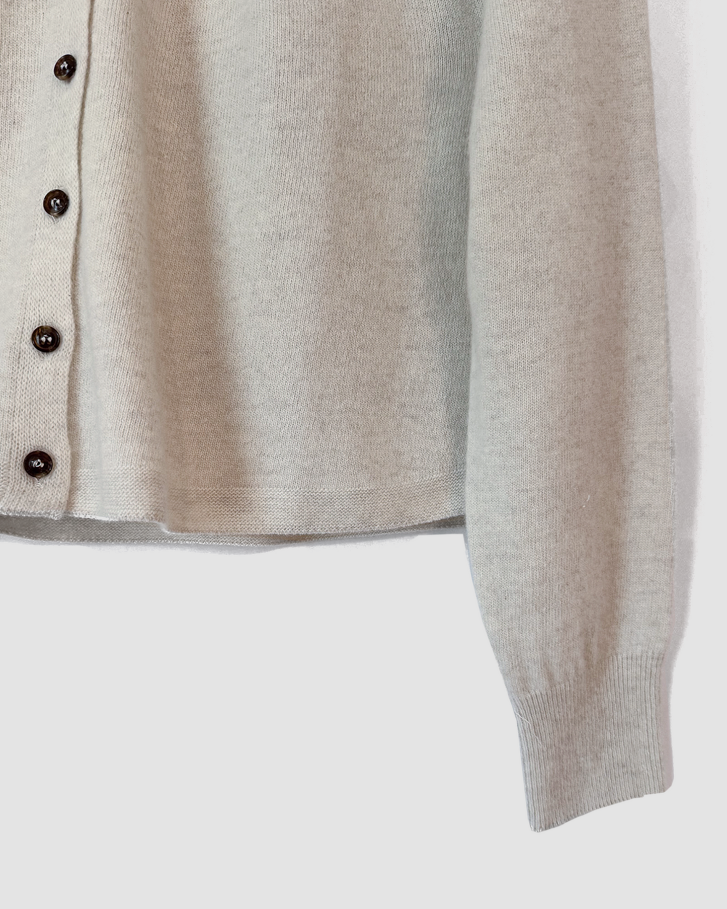 High Neck Cardigan, Linen Beige • Pre-Order