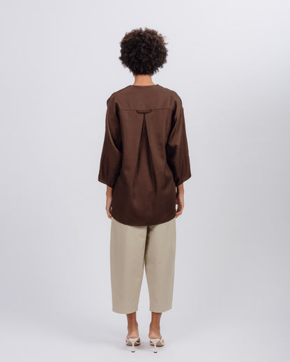 Pleated Baggy Pants, Sand Beige