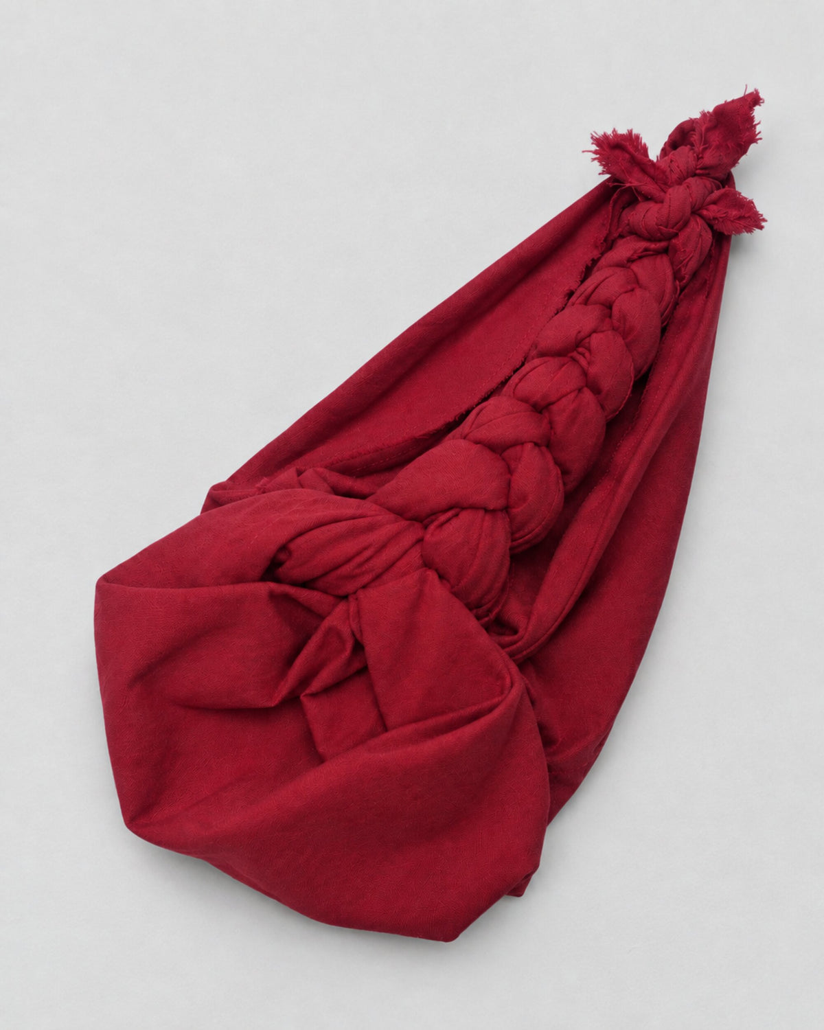 Bojagi Bag Mini in red linen, full view