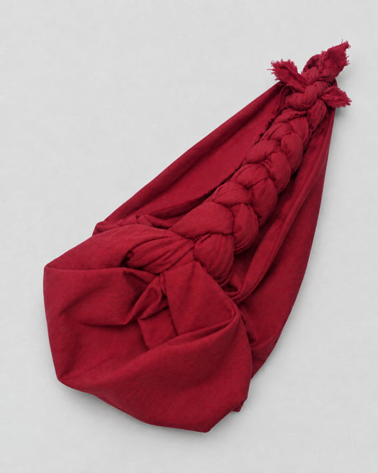 Bojagi Bag Mini in red linen, full view