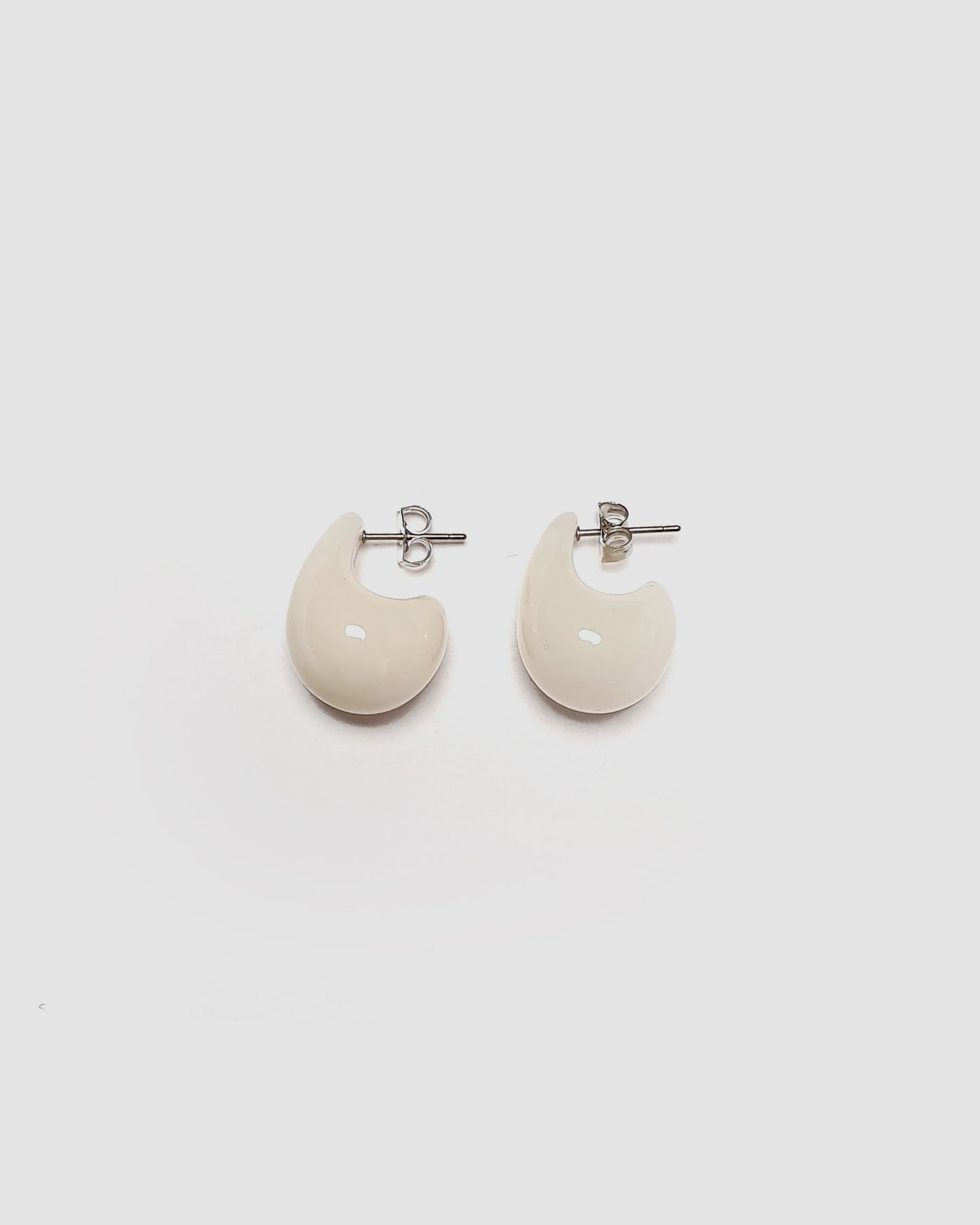 Marble Earrings, Cream