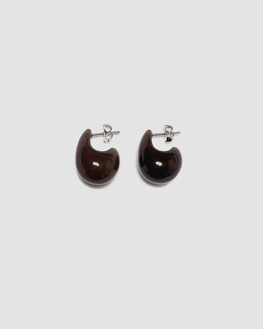 Marble Earrings, Dark Brown