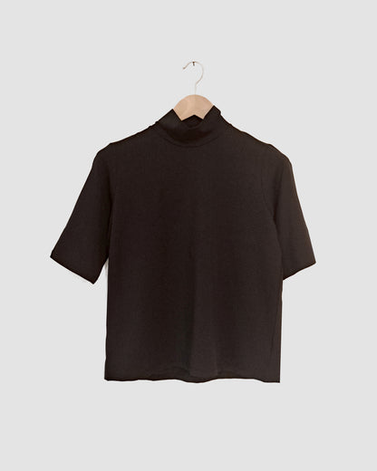 Mock Neck T-Shirt Black