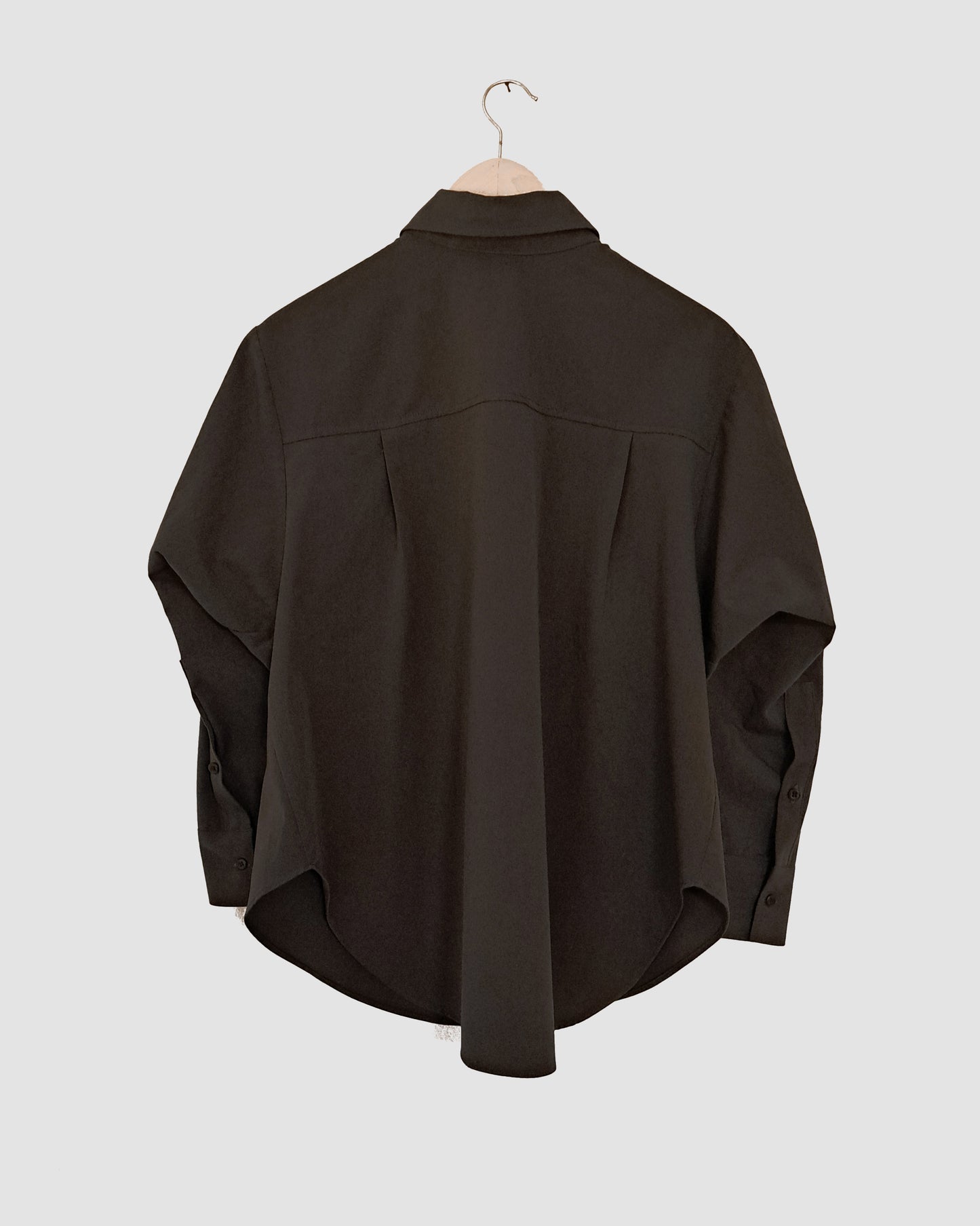 Origami Sleeves Shirt, Sepia