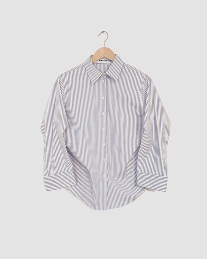 Origami Sleeves Shirt, Marine Striped
