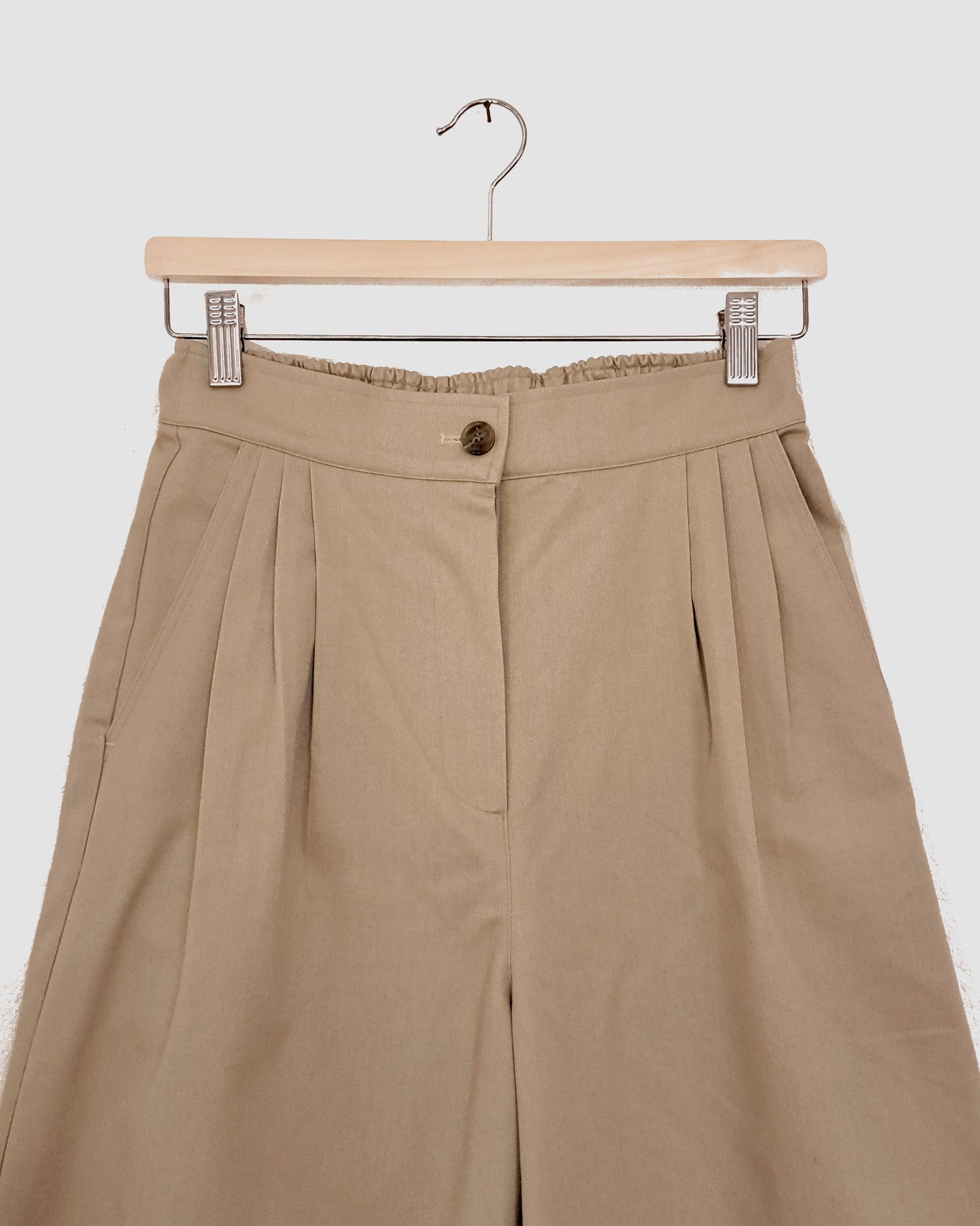 Pleated Baggy Pants, Sand Beige