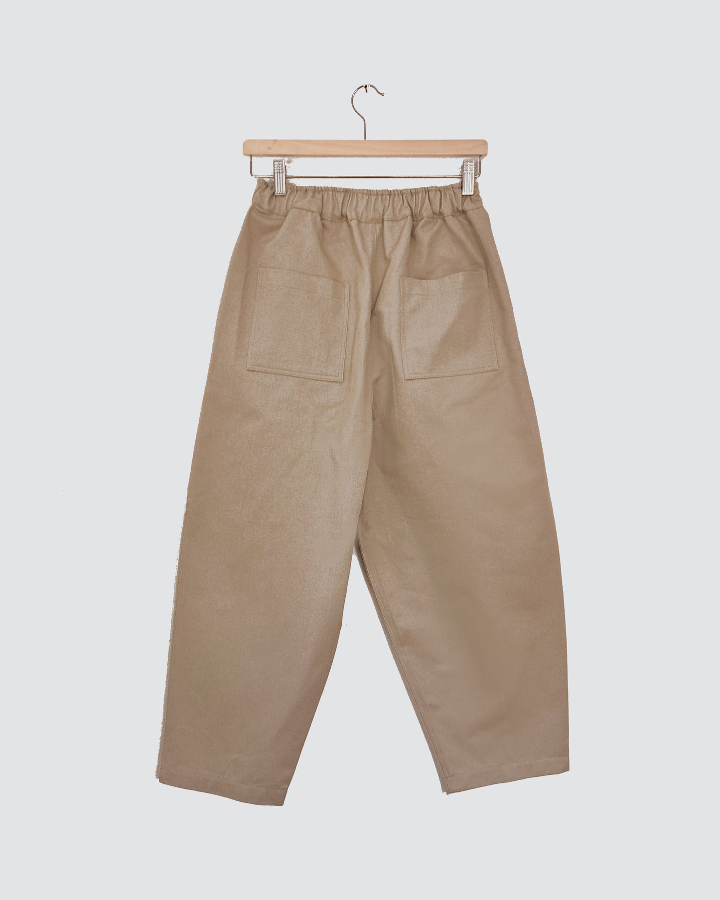 Pleated Baggy Pants, Sand Beige