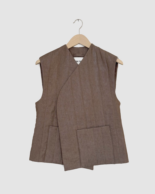 Nubi Vest Classic, Beige Linen