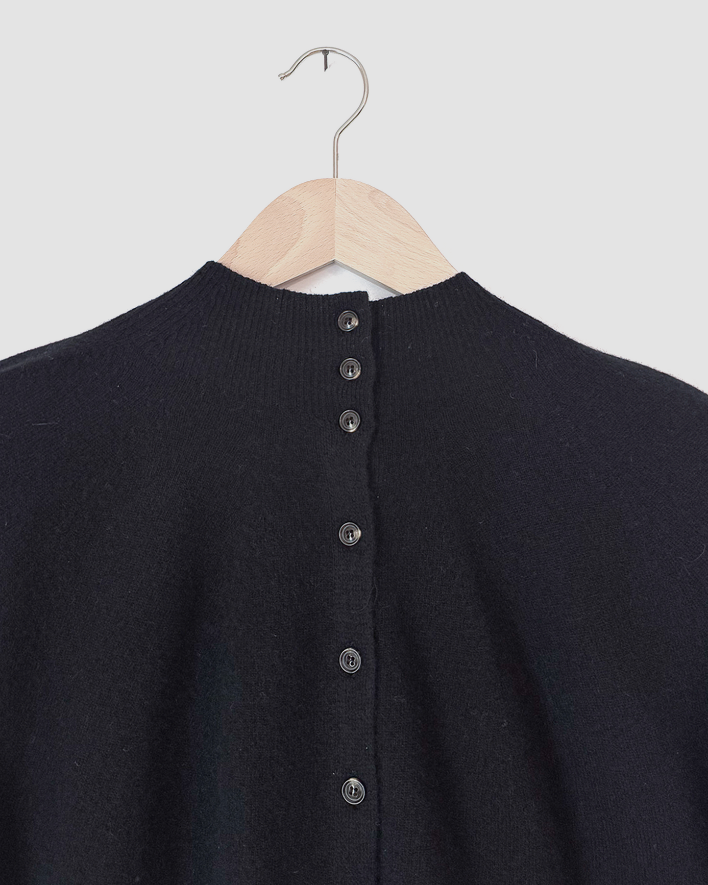 High Neck Cardigan, Linen Beige