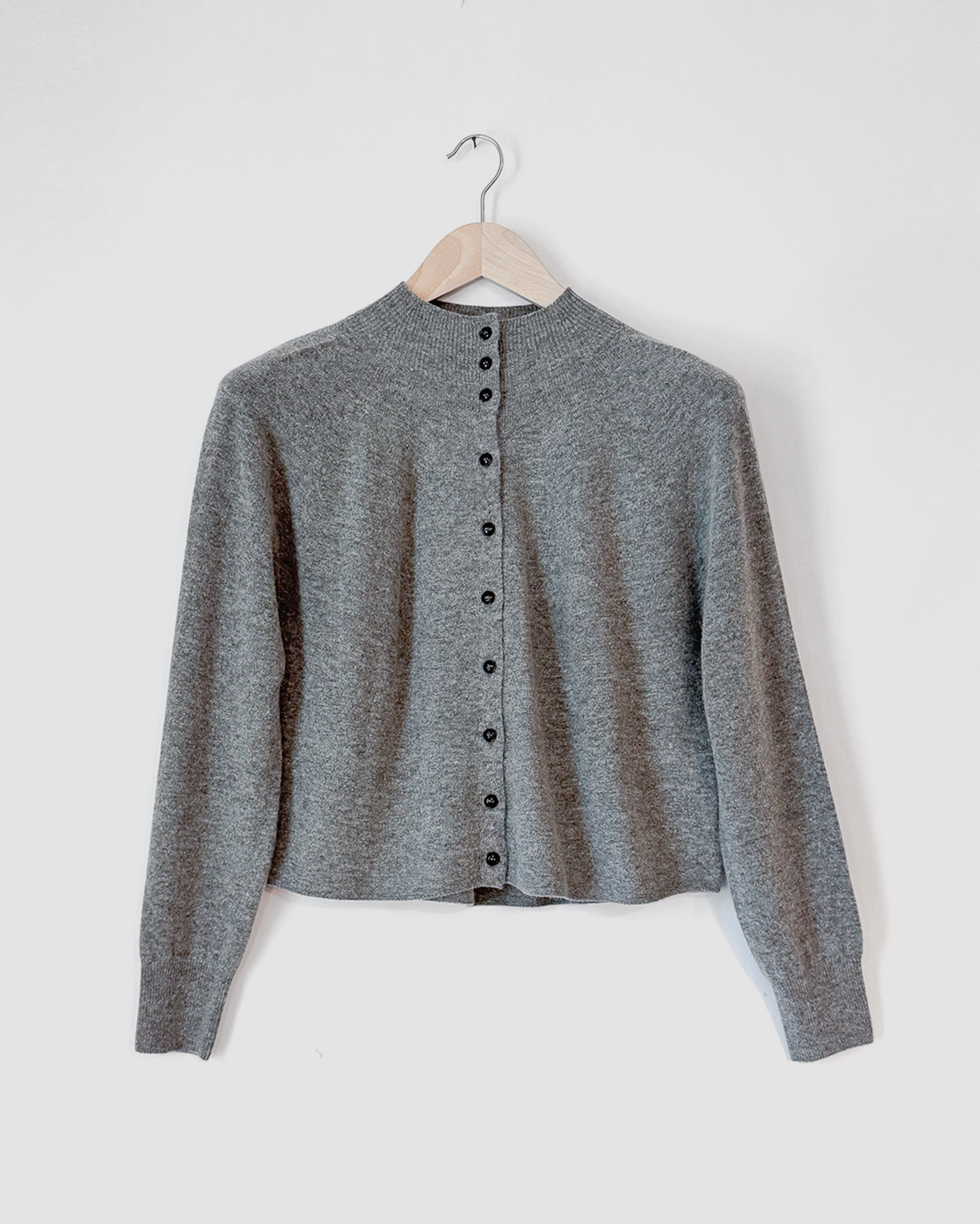 High Neck Cardigan, Linen Beige