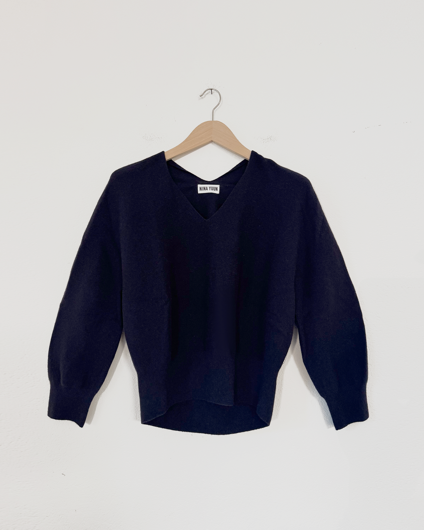 Draped Knit Top, Navy