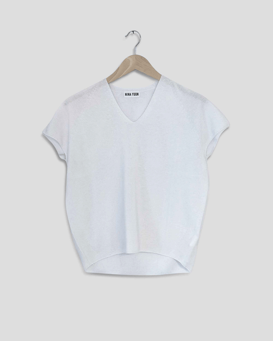 Linen Knit Top, White