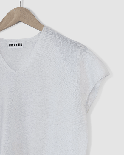 Linen Knit Top, Schwarz