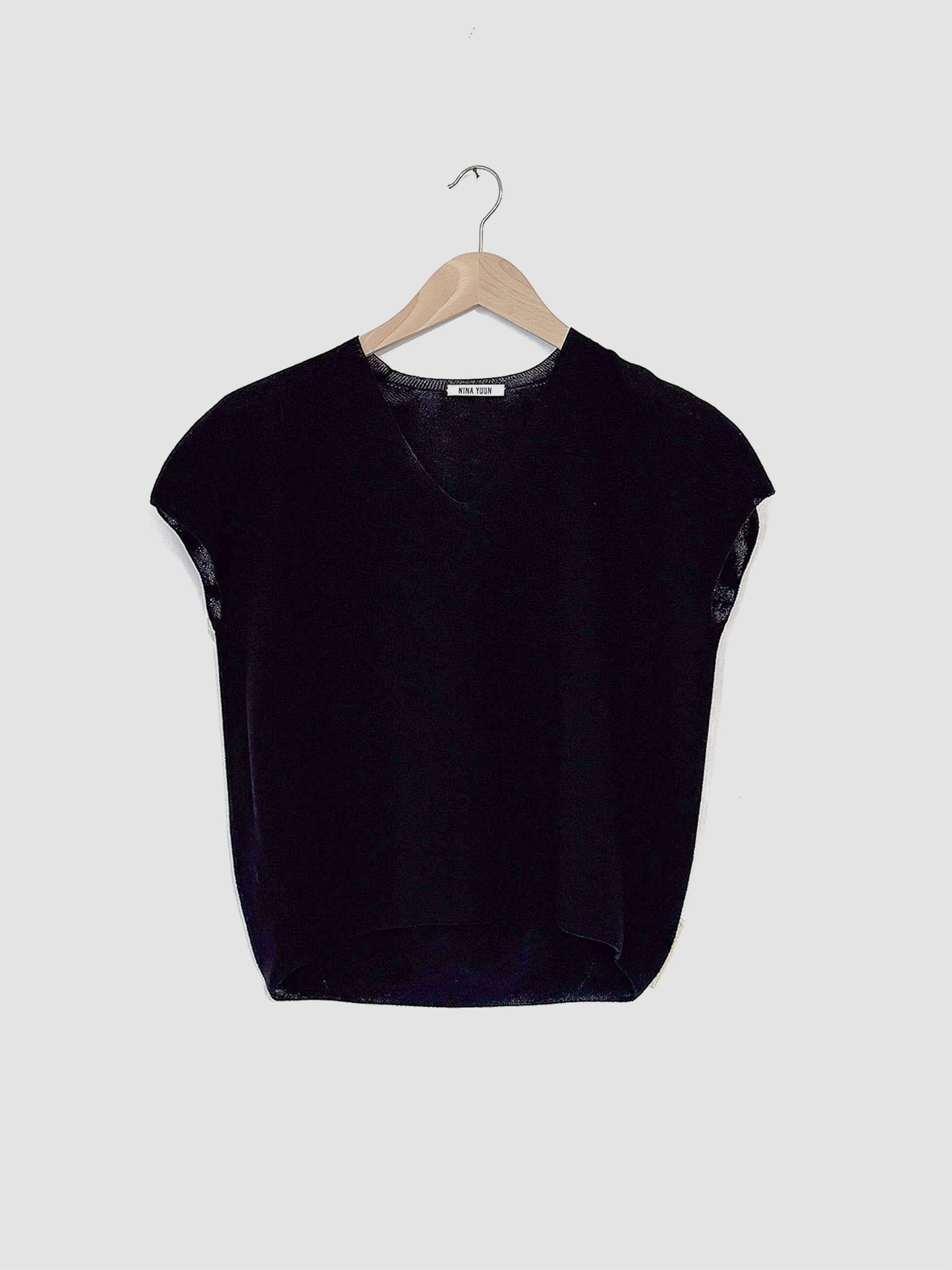 Linen Knit Top, Black