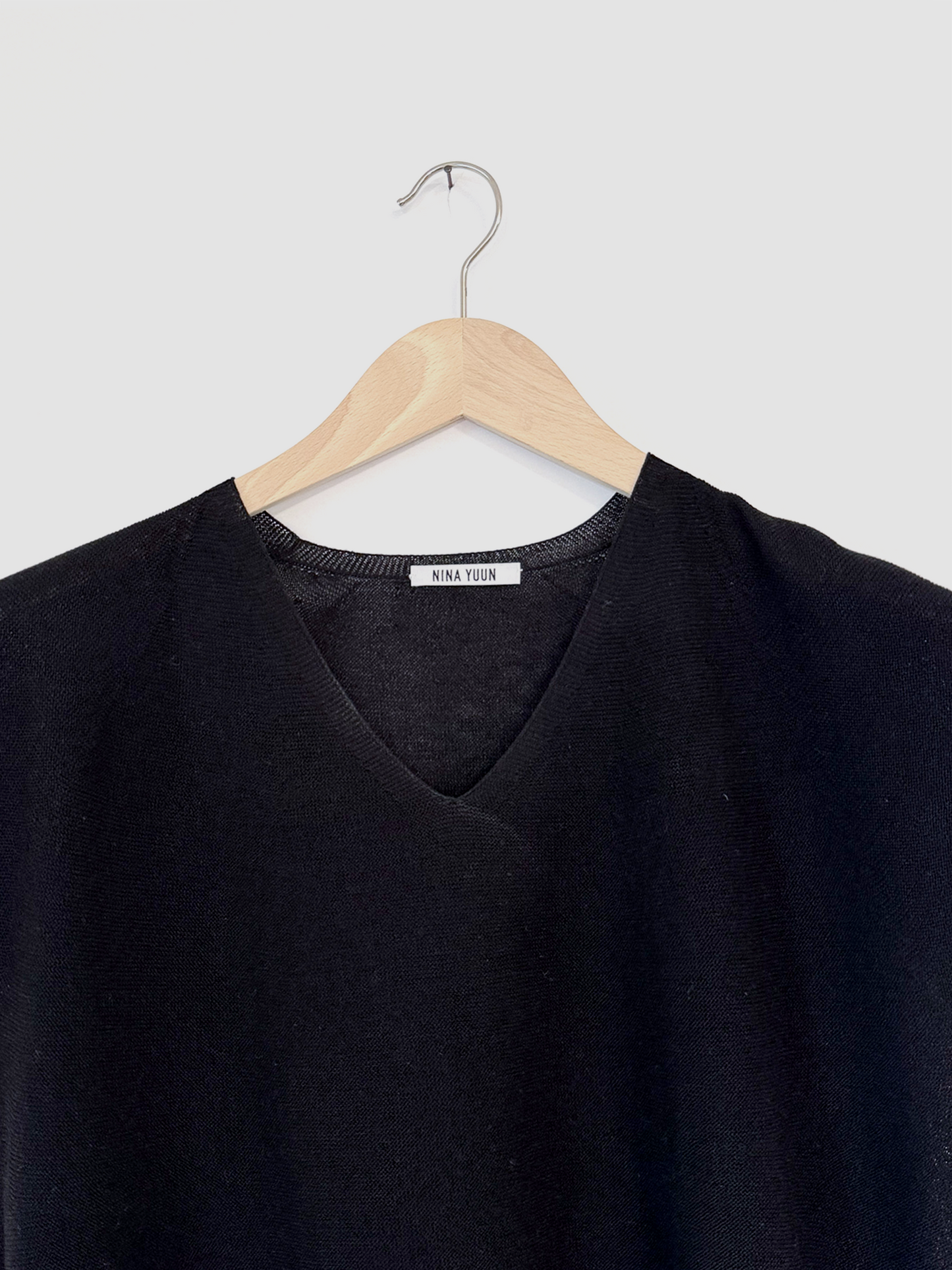 Linen Knit Top, Black