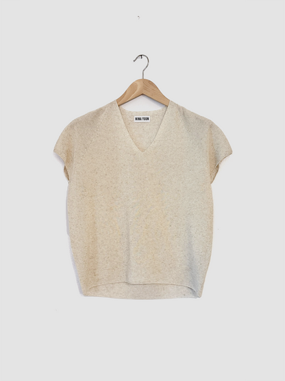 Linen Knit Top, Black