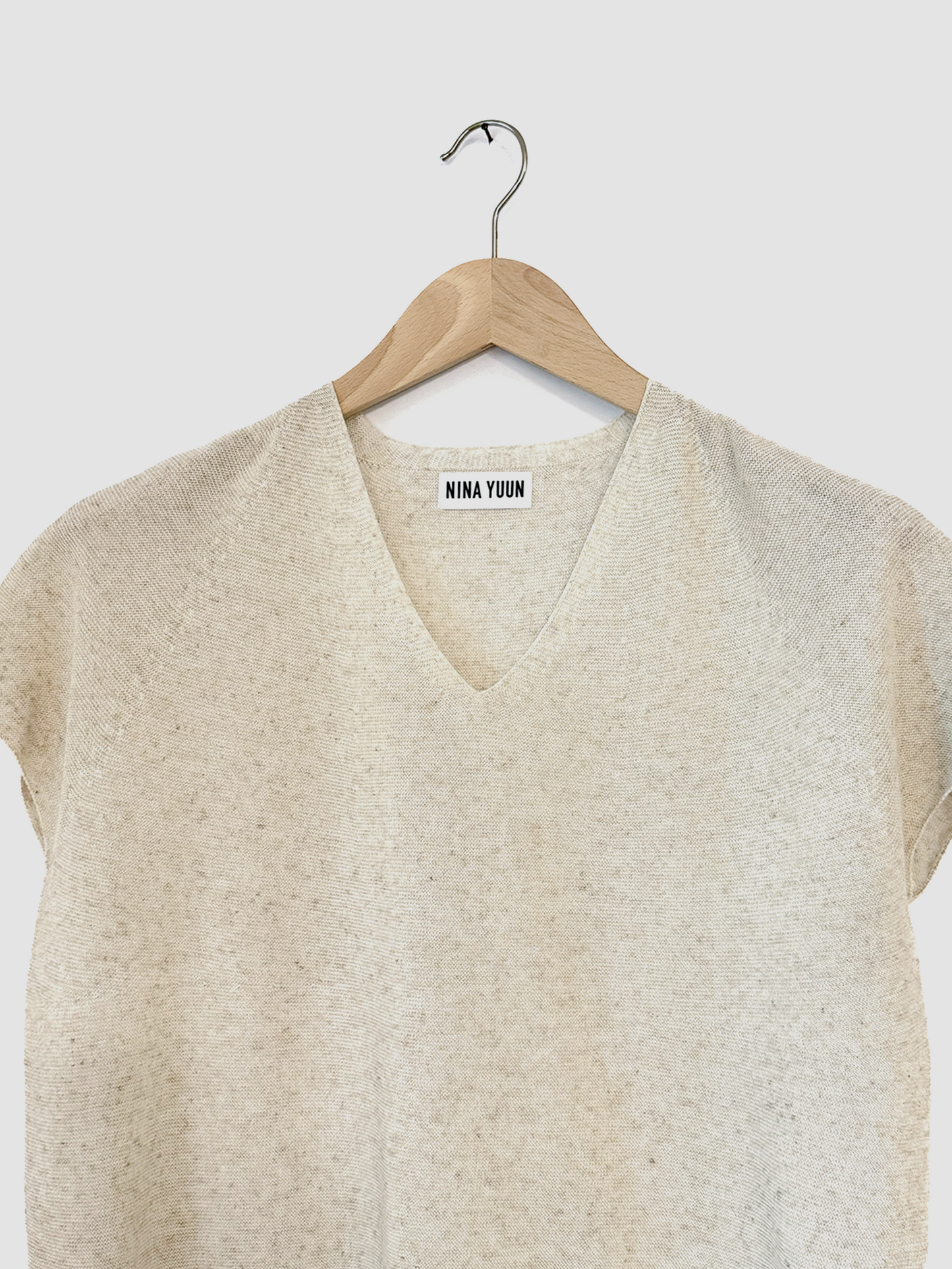 Linen Knit Top, Black