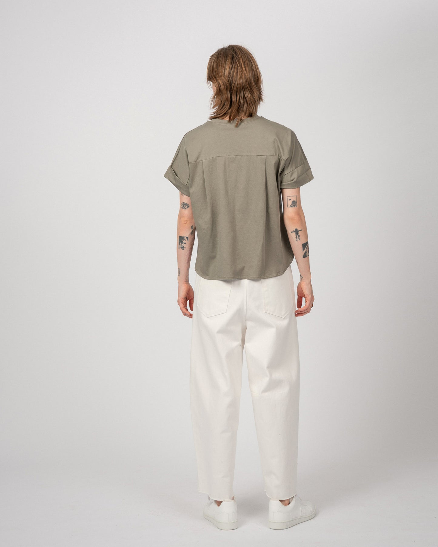 Draped T-Shirt Weiss