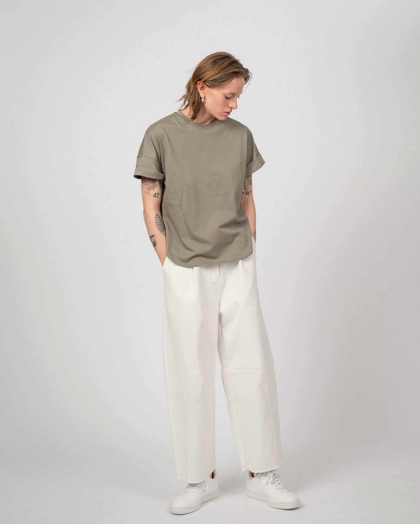 Draped T-Shirt Weiss