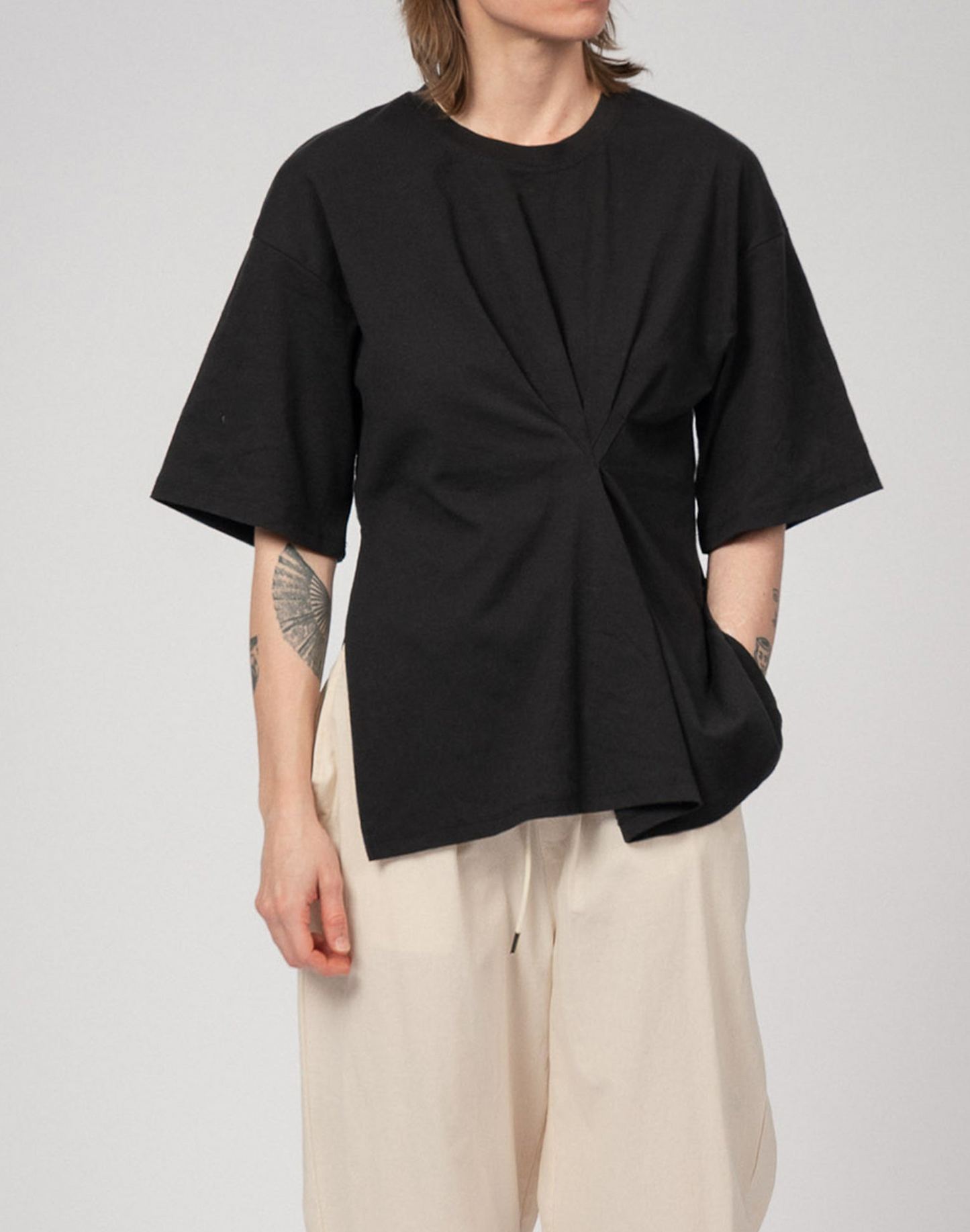 Draped T-Shirt Black