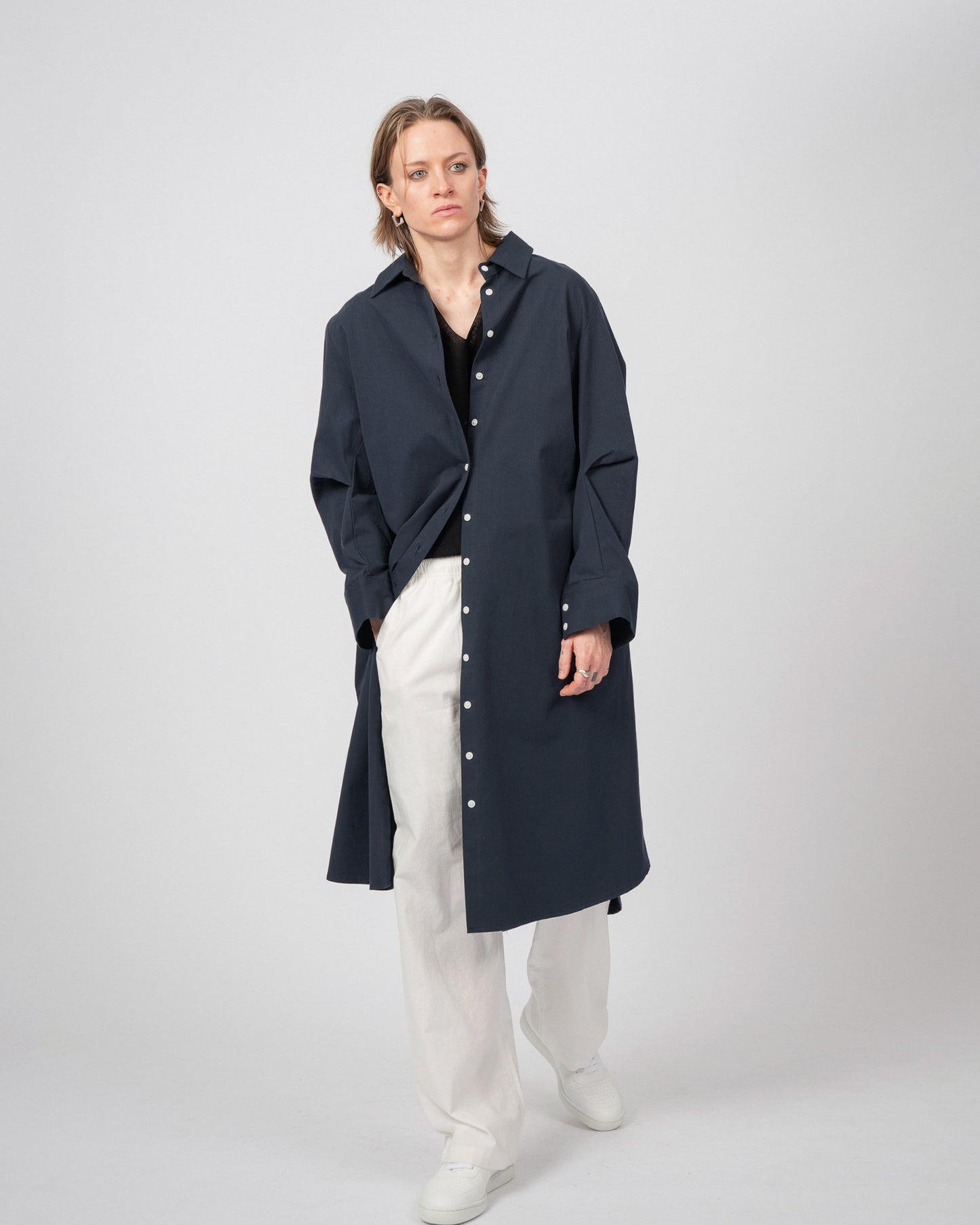 Origami Shirt Dress, Midnight