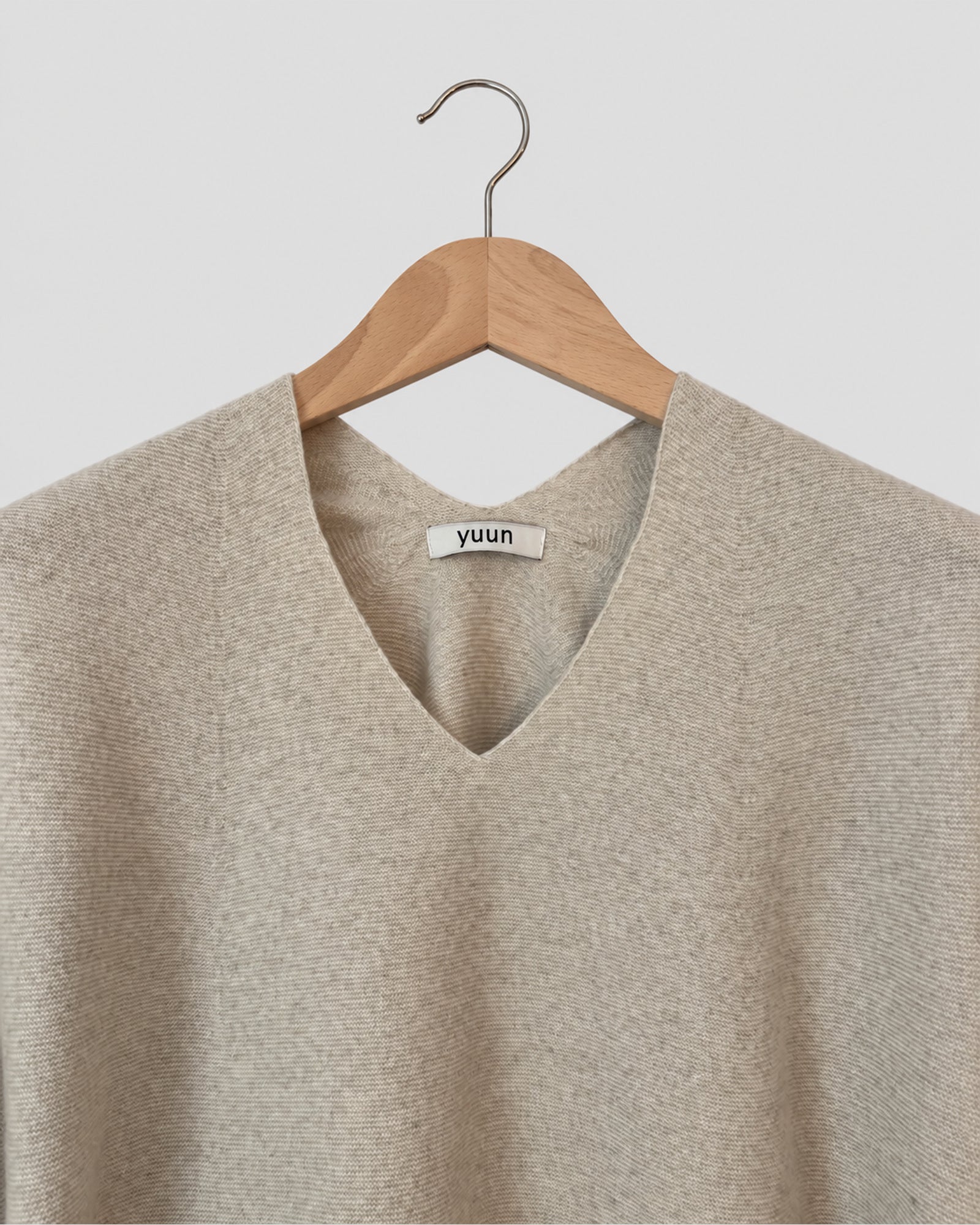 Draped Knit Top, Ivory – neckline detail