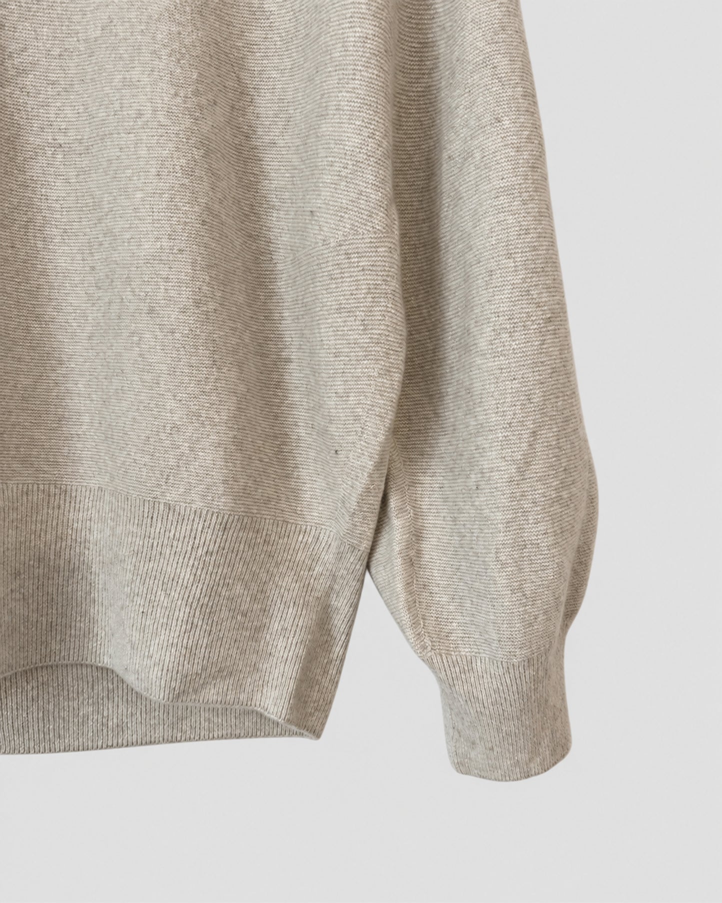 Draped Knit Top, Ivory – sleeve detail