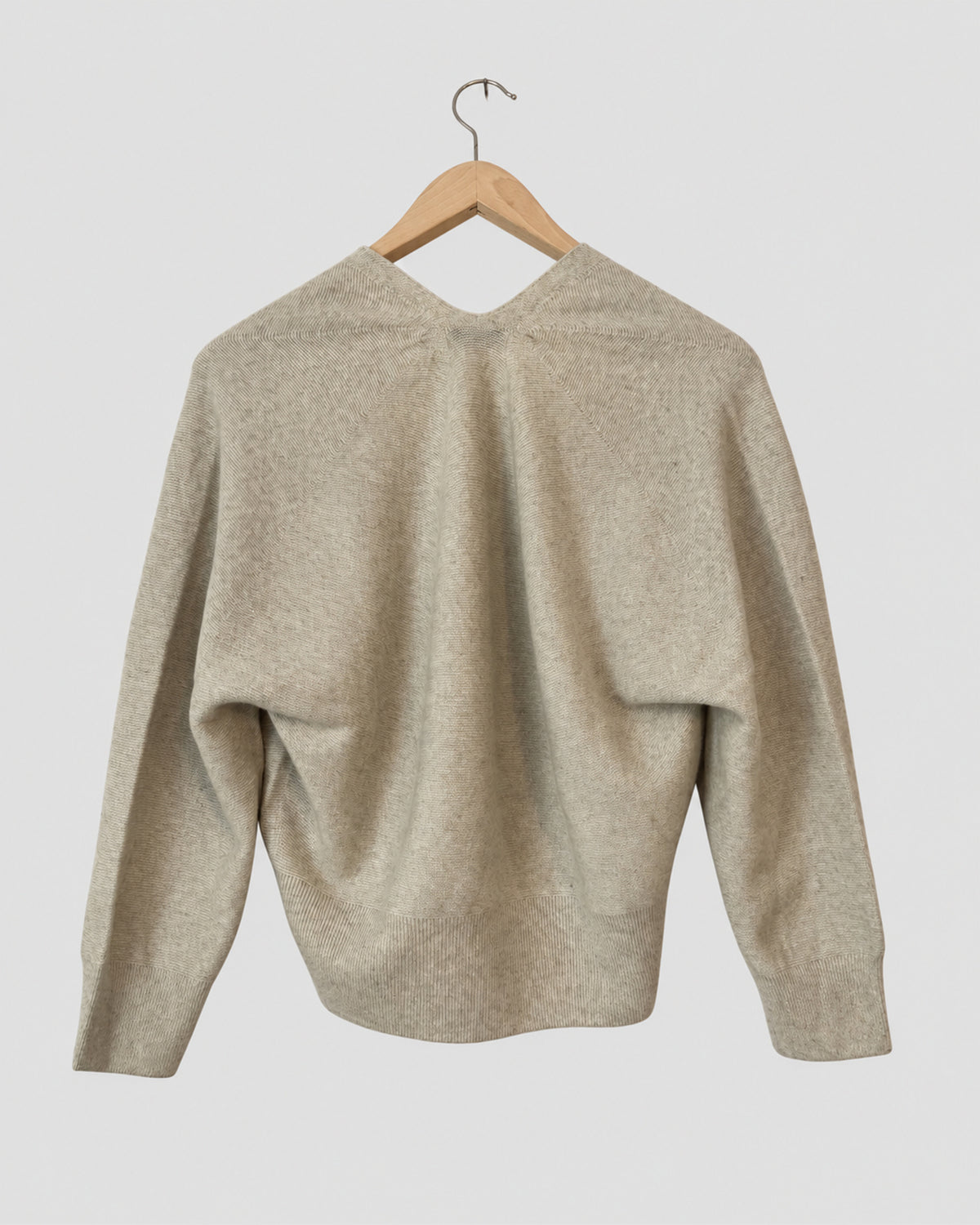 Draped Knit Top, Ivory – back