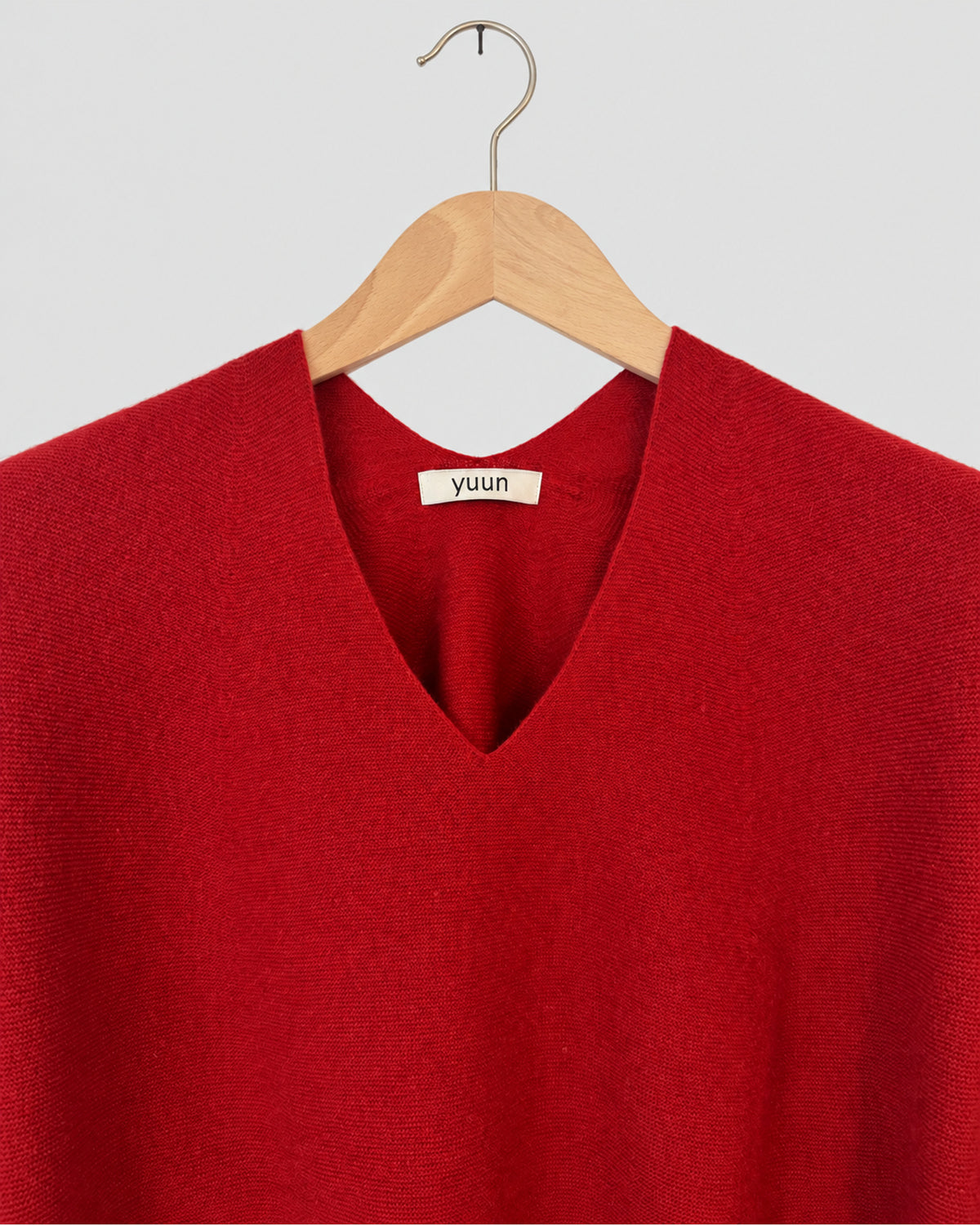 Draped Knit Top, Red – neckline detail