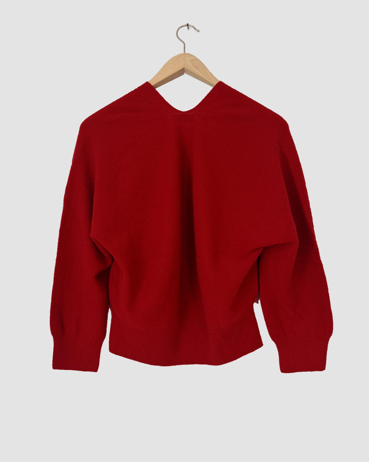 Draped Knit Top, Red