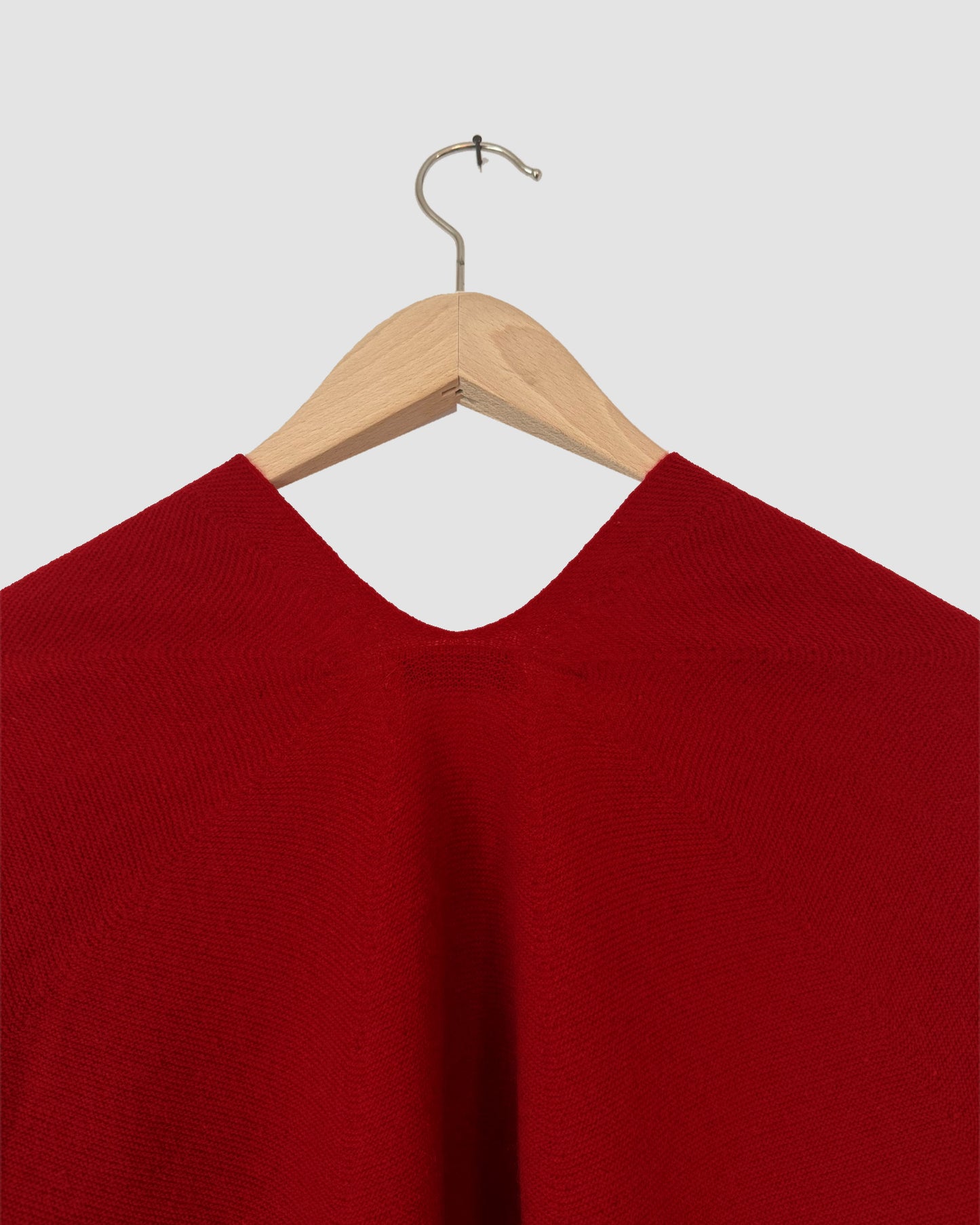 Draped Knit Top, Red