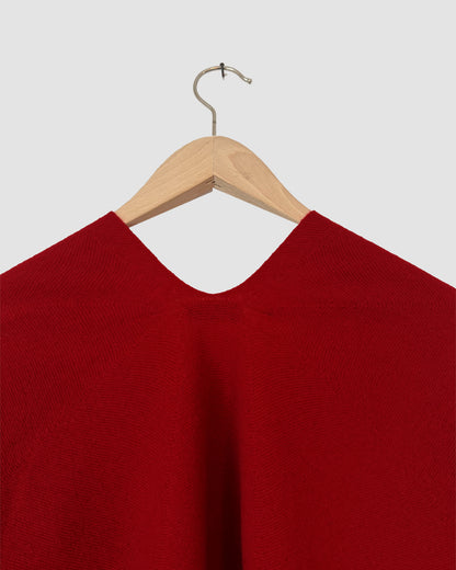 Draped Knit Top, Red