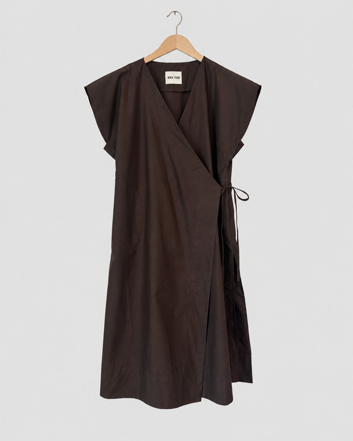 Lotus Dress, Sepia – front view